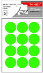 Tanex Etichete autoadezive rotunde, D32 mm, 60 buc/set, TANEX, verde (TX-OFC-133-GR)