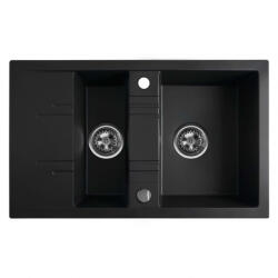 FERRO Mezzo II chiuvetă din granit 79x48 cm negru DRGM3-48-79BM (DRGM34879BM) Chiuveta