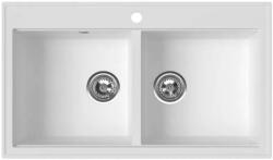 FERRO Stampo gránit mosogató 86x50 cm fehér DRGS2/50/86WH (DRGS25086WH)