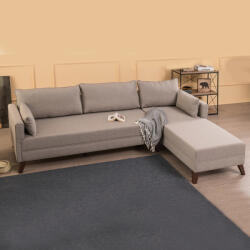 TopMebel Тапициран десен ъглов диван Bella TopMebel в кремав цвят 275x165x85см