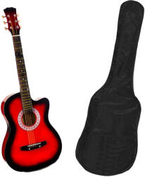 DEPOX Chitara clasica din lemn 95 cm, rosie, husa nylon cadou (1771)