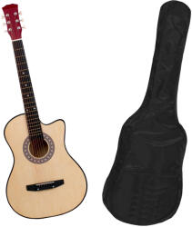 DEPOX Chitara clasica din lemn 95 cm, natur cutaway, husa nylon cadou (1766)