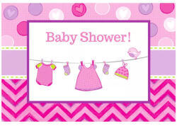  Baby Girl Shower meghívó 8 db-os Nr1