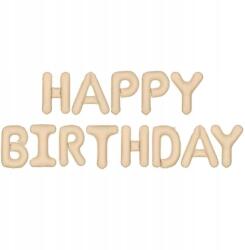 PartyDeco Fólia lufi "Happy Birthday", bézs, PartyDeco, 14", Ltr
