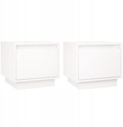 vidaXL Éjjeliszekrény 2 db fehér 35 x 34 x 32 cm tömör fenyőfa (813398)