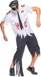 Zombie Pilóta Jelmez Férfi Halloween Véres Repülőgép Kapitány L