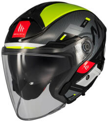 MT Helmets Cosmo SV S Silence Negru/Gri/Fluo Lucios B3 Casca Moto Jet DOT / ECE 22.06 1450gr cu Sunvisor MTH000KRA534 (MTH000KRA534)