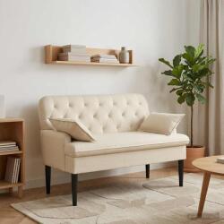 vidaXL Canapea cu capitonaj butonat Crem 111 x 68 x 80 cm Tesatura GartenMobel Dekor (42041803)