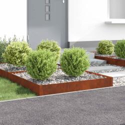 vidaXL Margine pentru gazon 4 pcs 100 x 100 x 20 cm Otel Ruginit GartenMobel Dekor (8008972)