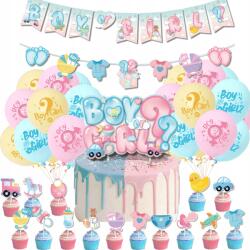  Baby Shower Gender Reveal Dekorációs Szett - Boy Or Girl