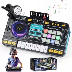 Bedee Dj Mikrofon Szett Gyerekeknek, Állvány, MIX Konzol Hangeffektekkel (DJ Party Mixer Gift)