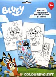 Kids Licensing Bluey Kreatív Készlet Színes Ceruzákkal Kifestő Matricák (048206877)