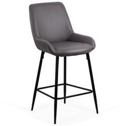  Scaun bar, suport picioare, piele ecologica, gri, ABS 146