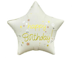  Happy Birthday Matt White csillag fólia lufi 44 cm (MLG411659) - eking