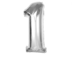  Ezüst 1-es Silver szám fólia lufi 92 cm (MLG189490) - eking