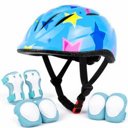 Fixato Set Protectie pentru Copii FIXATO 7 in 1, Casca pentru 3-8 ani, Genunchiere, Cotiere, Aparatori Incheieturi, pentru Bicicleta, Trotineta, Role, Marimea S, Albastru (set-copii-3-albastru-S)