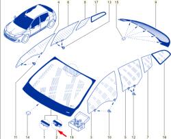 Original Renault Parbriz [cu senzor ploaie, lumini automata] ORIGINAL RENAULT 727121653R (727121653R)