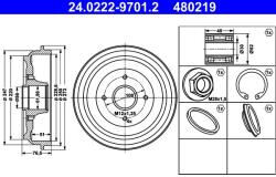 ATE Tambur frana ATE 24.0222-9701.2 (24.0222-9701.2) - fixbox