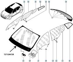 Original Renault Parbriz [cu alerta securitate, senzor ploaie, luminiautomata] ORIGINAL RENAULT 727129472R (727129472R)
