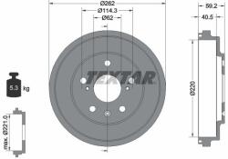 TEXTAR Tambur frana TEXTAR 94047600 (94047600) - fixbox