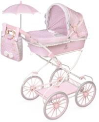 De Cuevas Toys Carucior tip landou pentru papusi, stil vintage, cu accesorii complete si maner reglabil, colectia Sophie, Roz (DEC 81075)