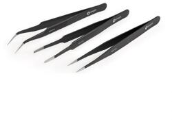 iFixit precision tweezers pro precizíós csipesz készlet 3db (rozsdamentes acél, esd védelem) fekete (IF145-060-3)