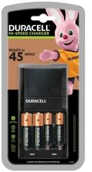 Duracell akkutöltő (led jelzés, 4xaa/aaa elem kompatibilis + 2db 750mah aaa elem + 2db 1300mah aa elem) fekete (CEF27)