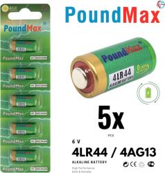 PoundMax 4LR44 / 4AG13 / L1325 alkáli elem, 6 V, 5 db