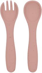 KikkaBoo Сет вилица и лъжица KikkaBoo - Platinum Silicone, 6+ месеца, Blush (31302050044) - ozone