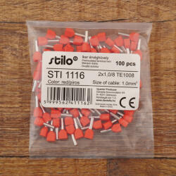 Stilo Érvéghüvely iker 2* 1, 0/ 8 piros (STI1116)
