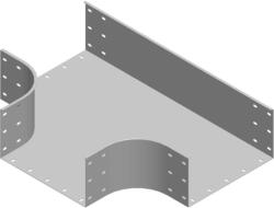 BAKS 371030 TKZP300H200 Kábeltálca T-idom 200x 300 mm tűzihorganyzott, anyagvastagság 1, 5 mm perforáció nélkül, villamos kábelek nyomvonalvezetéséhez (371030)