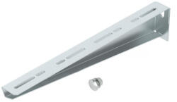 OBO fali és oszlopkonzol M10x25 rögzítőcsavarral B410mm, szalaghorganyzott, DIN EN 10346, cink 6424759 (6424759)