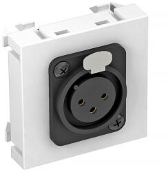 OBO Modul45 3 pól. XLR csatl. aljz. Hüvely csavaros rögzítéssel, hófehér 45x45mm 6105250 (6105250)