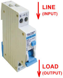 TRACON Kombinált védőkapcsoló, elektronikus, 2P, 1 modul, B6, 30mA, 6kA, AC, E3 KVKVEB-6/30 Tracon (KVKVEB-6/30)