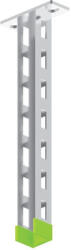 BAKS 762007 WPCBM700 függesztett oszlop fejlemezzel 40×35×700 mm, tűzihorganyzott tartóoszlop, kábelvezetési elemek rögzítéséhez (762007)
