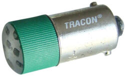 Tracon LED-es jelzőizzó, zöld 400V AC, Ba9s NYGL-AC400G Tracon (NYGL-AC400G)
