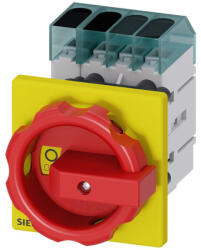 Siemens 3LD3254-0TL53 BE-KI kapcsoló, 3P+N, 32A, előlapra, 66x66mm, piros/sárga (3LD32540TL53)