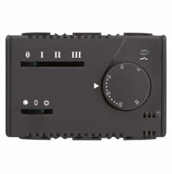 Gewiss GW21853 nyári/téli fancoil termosztát, 3sebesség, 3modul fekete (GW21853)