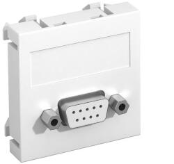 OBO modul 45 D-Sub9 csatlakozó aljz. Hüvely csavaros rögzítéssel 45x45mm, hófehér 6104634 (6104634)