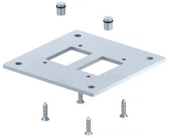 OBO szerelőtalp ipari oszlophoz 250x250x8mm, szalaghorganyzott / műanyag bevonatú, DIN EN 10346, fehéralumínium 6290416 (6290416)