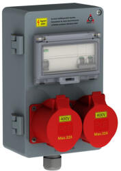 Ganz Ganz CSK1-400-2-200-32 Csatlakozó kombináció hibaáram védelemmel 2db 5P 32A 32A, 4111-4-220032 (4111-4-220032)