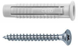 Celo 98FXSZ Nexus univerzális nylon dübel 8 mm, 5x60 mm facsavarral, betonhoz, tömör és üreges falazathoz, valamint gipszkartonhoz, 50 db/csomag (98FXSZ)