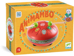 DJECO Fém dob 8 hangú piros - Gyermek hangszer - Red Metal Tongue Drum - DJ06039