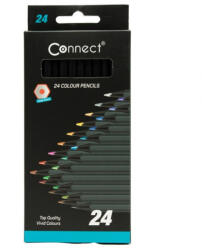 Connect Színes ceruza készlet, háromszögletű, fekete test Connect 24 klf. szín (000051702) - web24