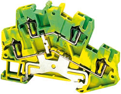 Schneider Electric Linergy TR terminals blocks - NSYTRR24DPE - Rugós kétszintes földelőkapocs 1x1 csatlakozás 5, 2 mm 2, 5 mm2 zöld - sárga (NSYTRR24DPE)