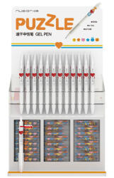 NUSIGN Display 96 pixuri cu gel cu mecanism + 27 seturi litere puzzle Nusign deli (DLESG888-1BL)