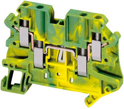 Schneider Electric Linergy TR terminals blocks - NSYTRV44PE - Csavaros egyszintes földelőkapocs 2x2 csatlakozás 6, 2 mm 4 mm2 zöld - sárga (NSYTRV44PE)