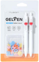 NUSIGN Blister 2 pixuri cu gel cu mecanism 0, 5mm albastru + 1 set litere puzzle Nusign deli (DLENS888-1BL)