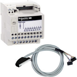 Schneider Electric Modicon ABE7 - ABE7H34E100 - elosztóblokk készlet, 2db Economy ABE7H20E000 + HE10 Y kábel 1m, PLC-hez és X80 digitális kártyához (ABE7H34E100)