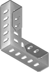 BAKS 661301 LWK90 Sínösszekötő sarokelem 155x 155 mm 40/ 41 mm sínhez, szalaghorganyzott, anyagvastagság 3, 0 mm összekötőelem (661301)